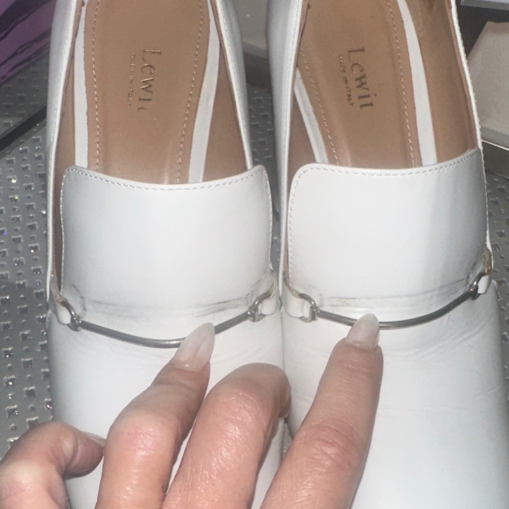 Lewit White Leather Loafers - Picture 8 of 10